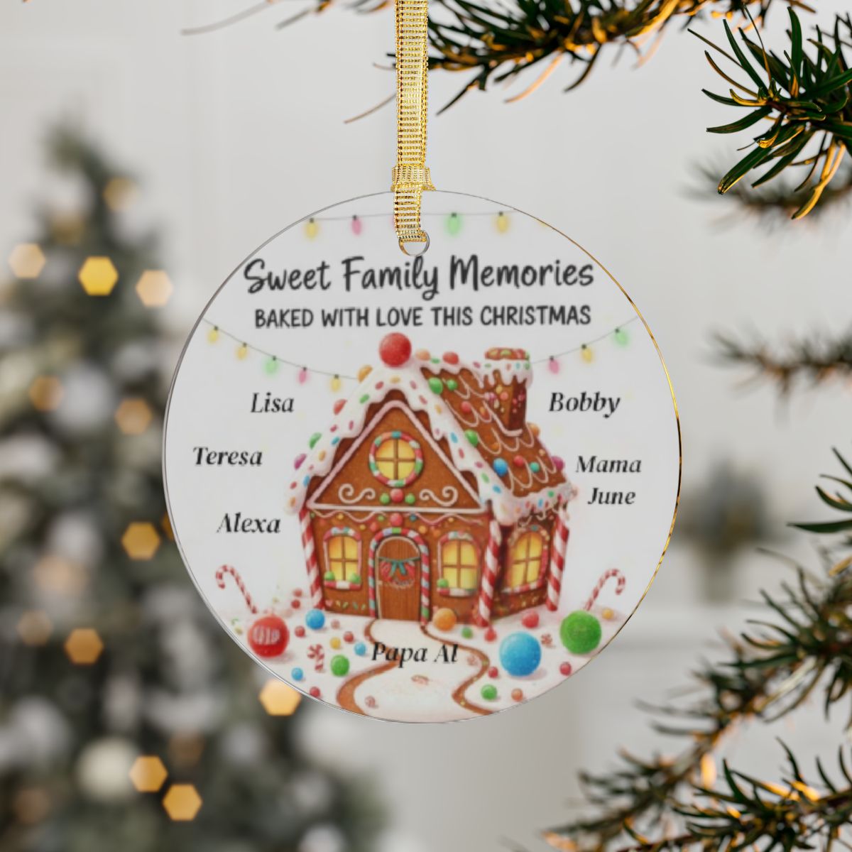 Sweet Family Memories Acrylic Christmas Ornament – Personalized Holiday Keepsake