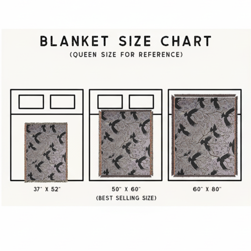 Mystic Raven Woven Blanket