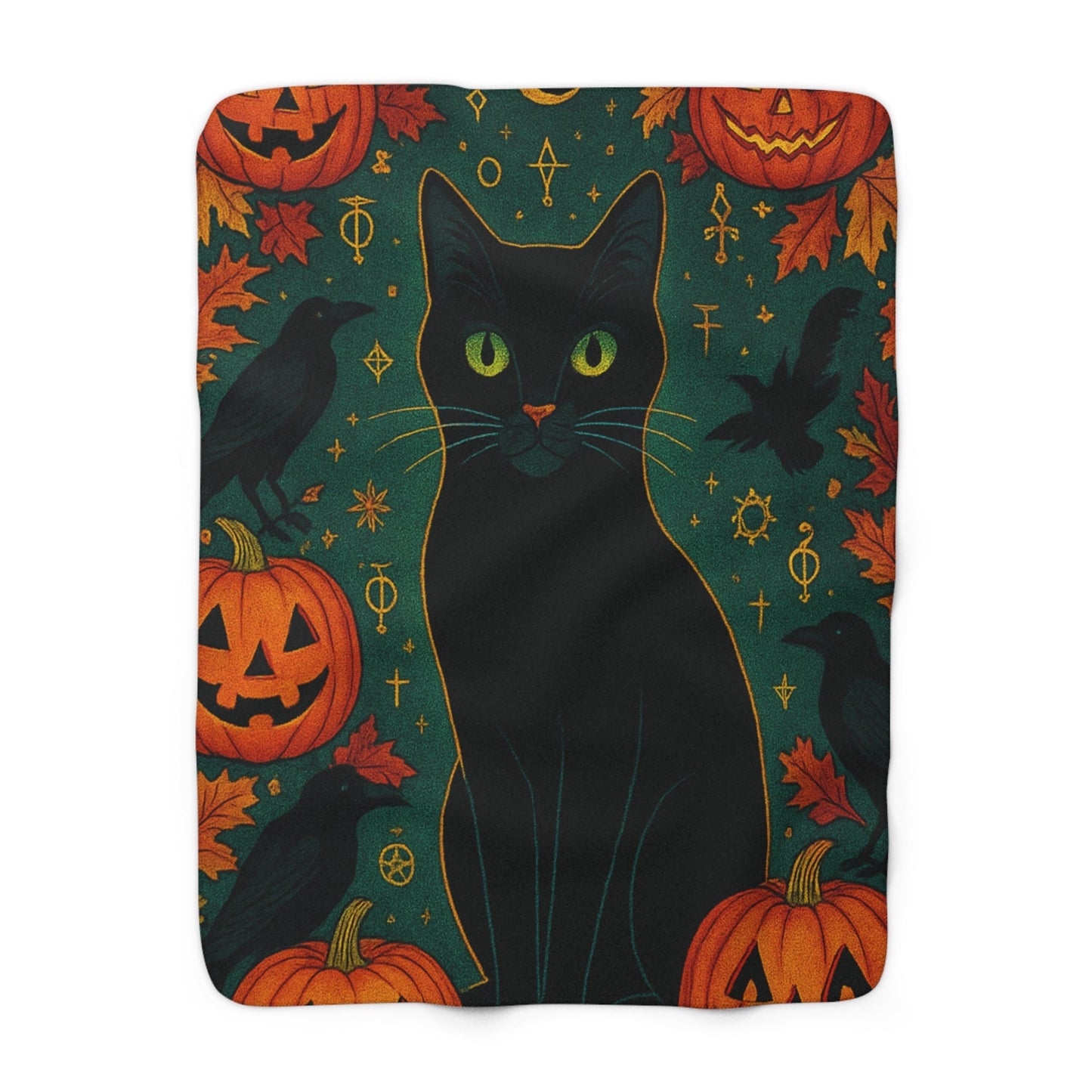 Cozy Black Cat Halloween Blanket