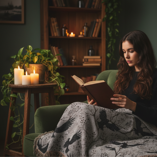 Mystic Raven Woven Blanket