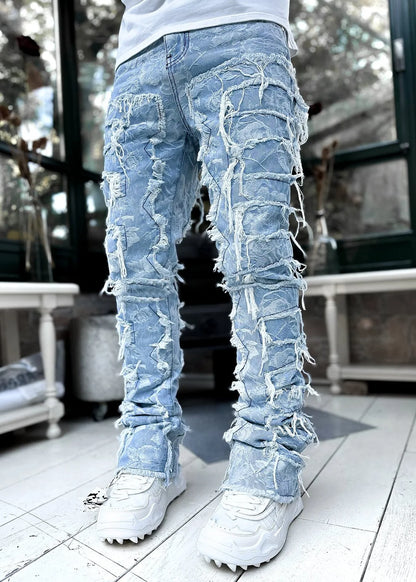 Men's Frayed Denim Jeans