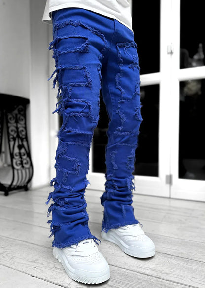 Men's Frayed Denim Jeans