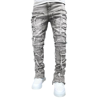 Men's Frayed Denim Jeans