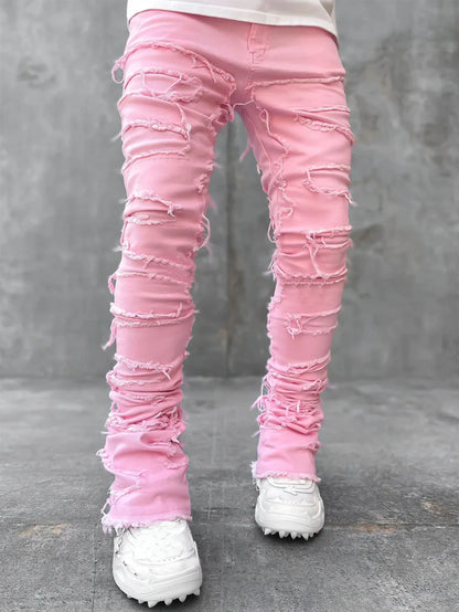 Men's Frayed Denim Jeans