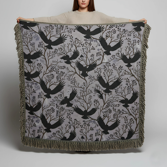 Mystic Raven Woven Blanket